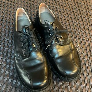 Clarks Mens Derby Dress Shoes Black Leather Lace Up Classic 9.5 M
